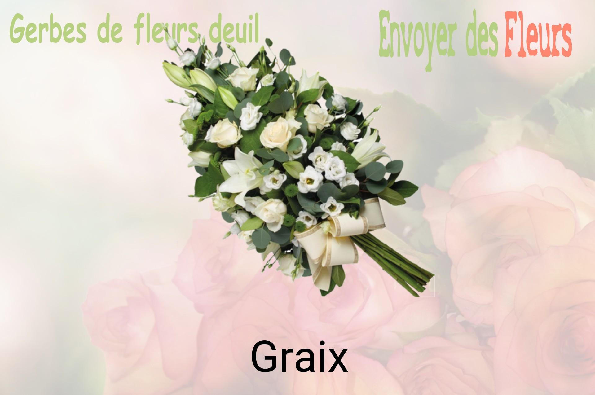Gerbe de fleurs de deuil livrée à Graix